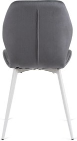 Szürke Bársony Étkezőszék Fehér Lábakkal. LUCKY