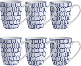 6 db-os porcelán bögre szett 360 ml Fiori mintás Mg teás kávés bögre