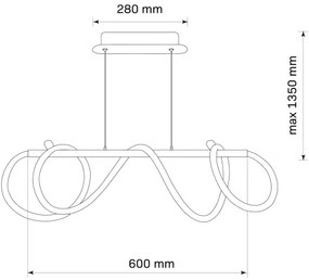 LED Csillár zsinóron EMMA LED/38W/230V fekete