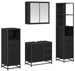 Fürdőszoba bútor szett 4 pcs Musta tammi 65 x 33 x 60 cm