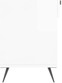 magasfényű fehér szerelt fa cipőpolc 102x35x55 cm