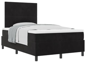 Boxspring Ágy Matraccal Fekete 120x200 cm Bársonyos