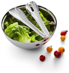 Insalata rozsdamentes acél salátás tál, evőeszközökkel - Philippi