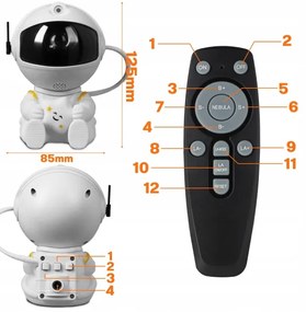 LED RGB projektor LED/5W/5V űrhajós + távirányító