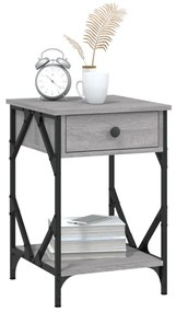 2 db szürke sonoma színű szerelt fa éjjeliszekrény 40x42x60 cm