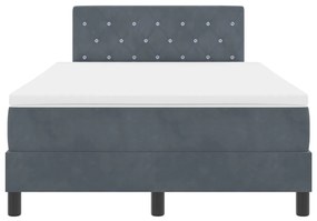 Boxspring Ágy Matraccal Sötétszürke Kicsi Kétszemélyes Bársony