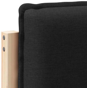 Kárpitozott fejtámla Természetes és fekete 90 cm Tömör fenyőfa