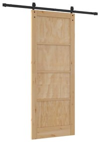 Csúszó Ajtó Természetes és fekete 83 x 211 cm
