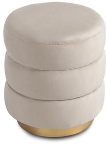 Bézs bársony kárpitozott puff AURA
