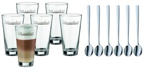 Ezüstszínű üveg bögre szett kanállal, 6 db-os 280 ml – WMF