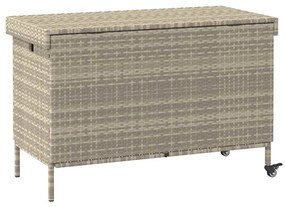 Kerti tároló doboz kerekekkel világosszürke 110x55x73 cm