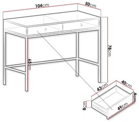 MONO konzolasztal 78x104 cm bézs/fekete
