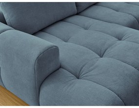 Kék kinyitható-tárolóhelyes sarokkanapé (jobb oldali-U alakú) Fuji – Bobochic Paris