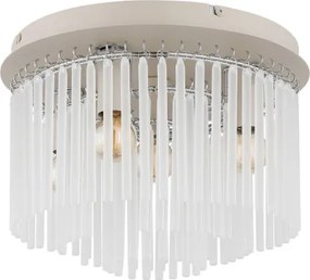 Globo 15698DB Mennyezeti lámpa, matt homokszínű fém, krómozott fém, szatén üvegrudak, ø: 320mm, M: 230mm, 5x E14 40W 230V izzók nélkül