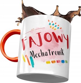 Narancssárga bögre Mechatronika Ajándék Nyomtatott Fotóval