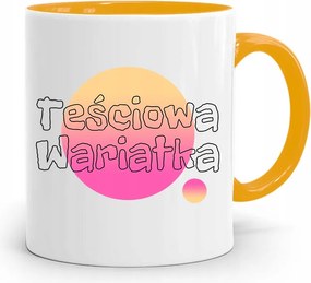 Sárga Anyós Bögre Anyós Őrült Nyomtatott Fényképpel