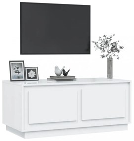 magasfényű fehér szerelt fa dohányzóasztal 102 x 50 x 44 cm