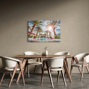 Kép - pálmafák úszómedencével (90x60 cm)