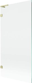 Mexen Lunar L egyszárnyú fürdőkád paraván 90 x 150 cm, átlátszó, arany szálcsiszolt - 897L-090-000-55-00