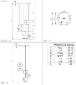 Eglo 390183 - Csillár zsinóron SERENARA 5xE27/40W/230V fekete/arany