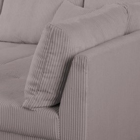 Szürke kordbársony sarokkanapé (jobb oldali) Ariella – Ropez