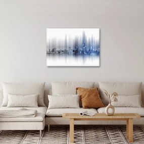 Kép - Panoráma a városra, kék-szürke (70x50 cm)