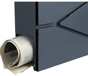 Modern postaláda újságtartóval 37 x 37 x 10,5 cm antracitszürke