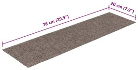 15 db krémszínű négyszögletes öntapadó lépcsőszőnyeg 76 x 20 cm