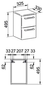 Mereo Mereo, Bino, fürdőszoba szekrény 50 cm, alsó, fehér, MER-CN664