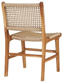 Derby étkezőszék, teakfa/polyrattan, natúr