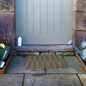 Kókuszrost lábtörlő 40x60 cm Pink &amp; Green Half Stripes – Artsy Doormats