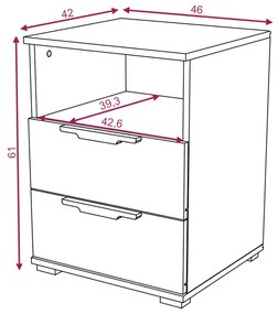 NAKA 2S SZAFKA NOCNA SONOMA JASNA 16mm