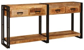 Konzolasztalok 2 pcs Barna 160 x 33 x 75 cm Tömör Mangófa