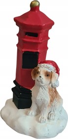 Falu Karácsonyi Jelenet Mágikus Village Figura Kutya Postaláda