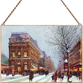 Eugène Galien-Laloue - Théâtre de la Renaissance üvegkép, falikép
