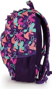 Hátizsák, iskolatáska, cipzáras, GABOL Kokoro, lila, szívek (GA237840L)