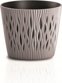 Virágcserép betéttel Sandy Kerek mokka 26,2 cm