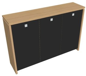 Verno közepes gardrób 188 x 46 x 130 cm, üvegajtó, világos tölgy / fekete