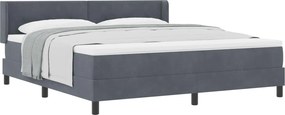 vidaXL Boxrugós ágy matracmal Sötétszürke 200 x 180 cm Poliészter
