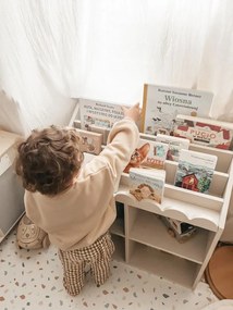 Gyerekkönyvtár BOOK NOOK SNOW 71x76 cm, fehér