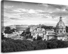Vászonkép Róma látkép fekete-fehér 90X60