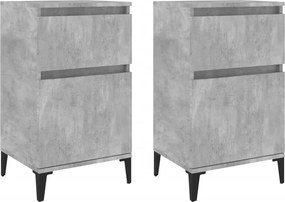 vidaXL 2 db betonszürke éjjeliszekrény 40 x 35 x 70 cm
