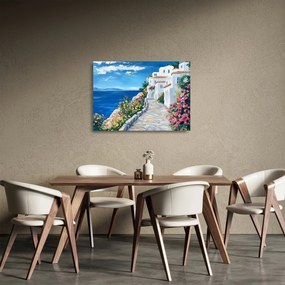 Üveg kép - Sikátor a tenger mellett (70x50 cm)