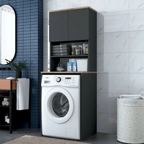 Szekrény a mosógép felett Karin Anthracite andWalnut