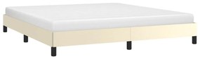 krémszínű műbőr ágykeret 180x200 cm
