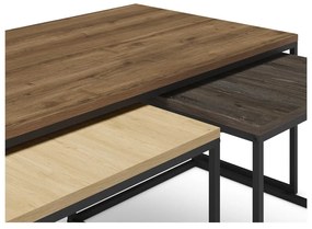 Natúr színű dohányzóasztal szett 3 db-os 60x110 cm Camelia – Marckeric