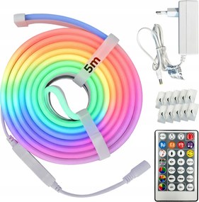 Horoz Neon Led szalag Rgb 5050 10W/m 200lm/m IP65 5m +Vezérlő|Tápegység|Távirányító