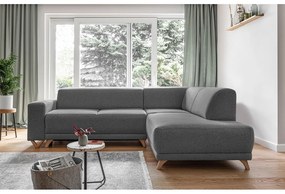 Szürke kinyitható-tárolóhelyes sarokkanapé (jobb oldali-L alakú) Classy Sophie – Miuform