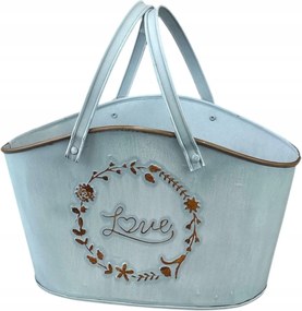 Fém virágtartó kosár dekoráció