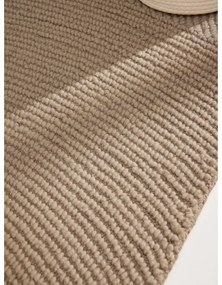 Bézs kézi szövésű gyapjú futószőnyeg 80x200 cm Eleni Light Beige – Hanse Home